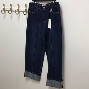 Dear John holly cuff Women’s Dark Blue High-Rise Wide Leg Jeans